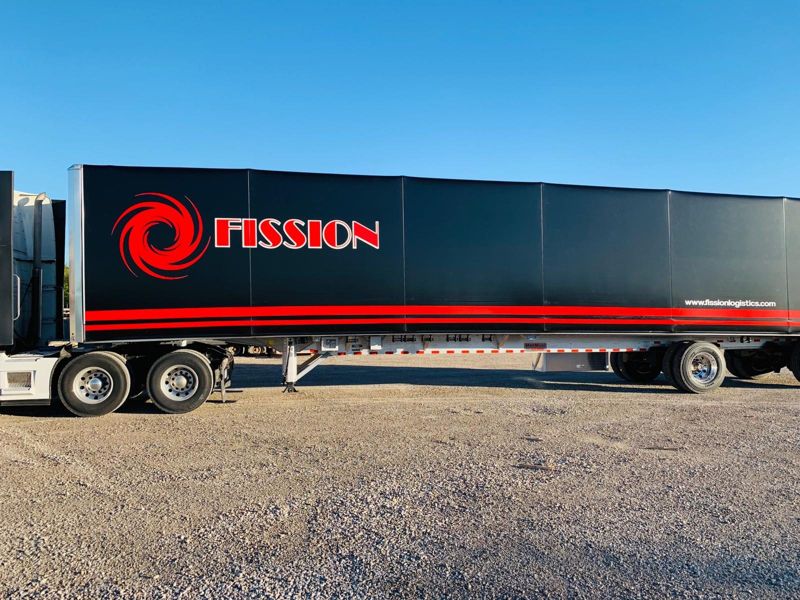 Fission 53 ft Conestoga trailer, side view